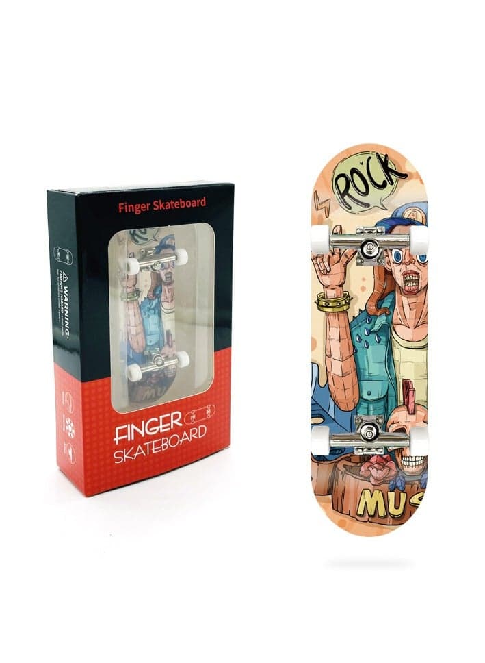 Fingertip Skateboard Professional Maple Finger Skateboard Bearing Wheel Mini Double Rocker Children Creative Desktop Wooden Toy Great Birthday Gift (M4)
