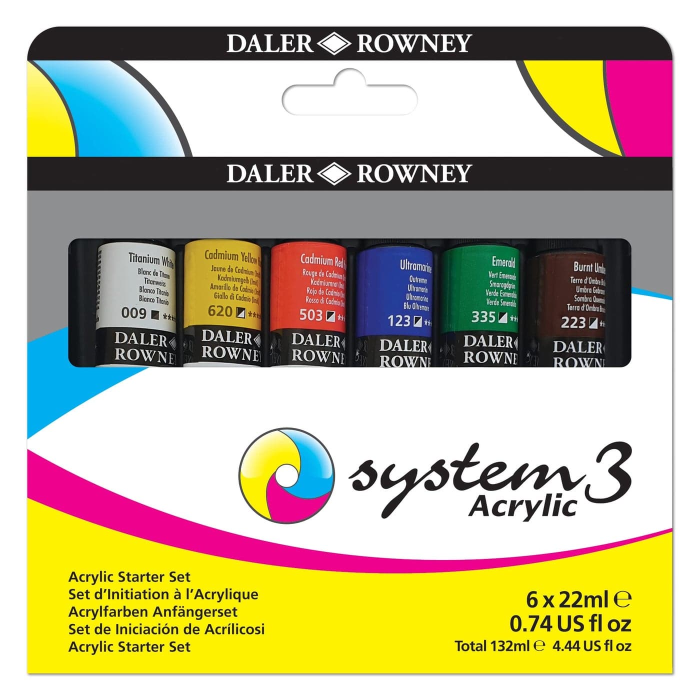 Daler Rowney System3 6Tube Acrylic Paint Set for Adults Acrylic Painting Supplies for Artists and Students Acrylic Paints for Murals Canvas and More Art Paints for Any Skill Set