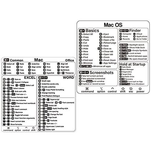 Mac Shortcut Sticker Mac OS Shortcuts Sticker M1Intel WordExcel Laptop Keyboard Shortcuts Stickers for MacBook Compatible with 1316 Inch MacBook AirPro Clear