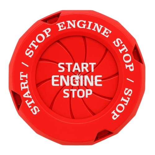 DETACHI Car Start Button Cover, Plastic Rotatable Push Start Switch Cover, Anti Scratch Interior Decoration Accessory, Ignition Cover Protector Engine Push Button Sticker for All Cars