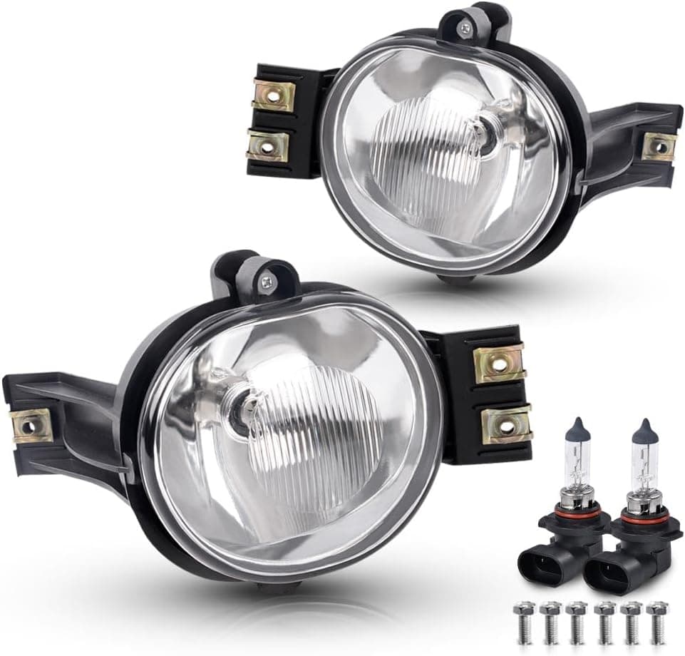 G-PLUS Fog Lights for 2002-2008 Dodge Ram 1500, 2003-2009 Dodge Ram 2500/3500, 2004-2006 Dodge Durango - Pair with Bulbs