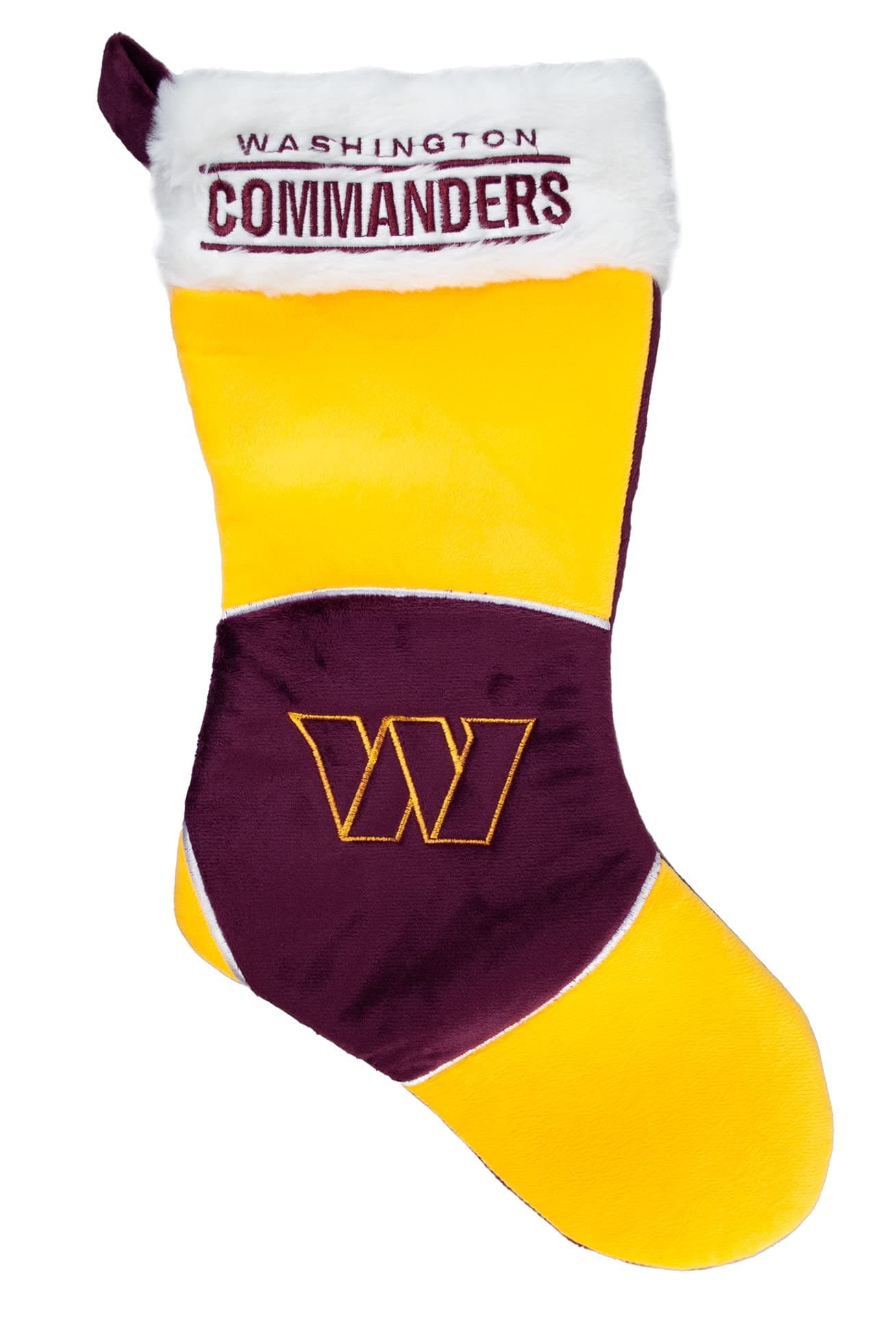 FOCO Washington Commanders NFL Christmas Stocking Plush Limited Edition Holiday Stocking Show Your Team Spirit with Officially Licensed Football Fan Decorations