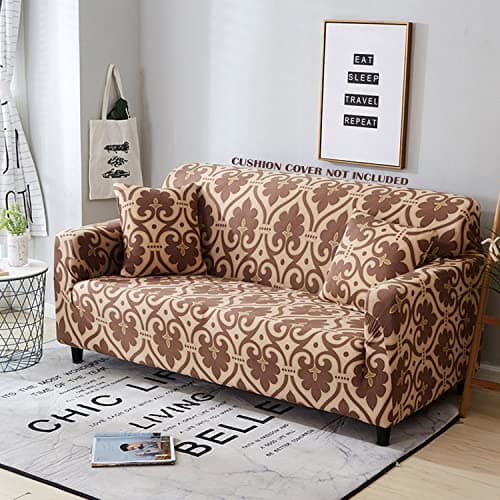 House of Quirk Universal Single Seater Sofa Cover Big Elasticity Cover for Couch 140 GSM Sofa Slipcover (Cambric Brown, 90-145cm)