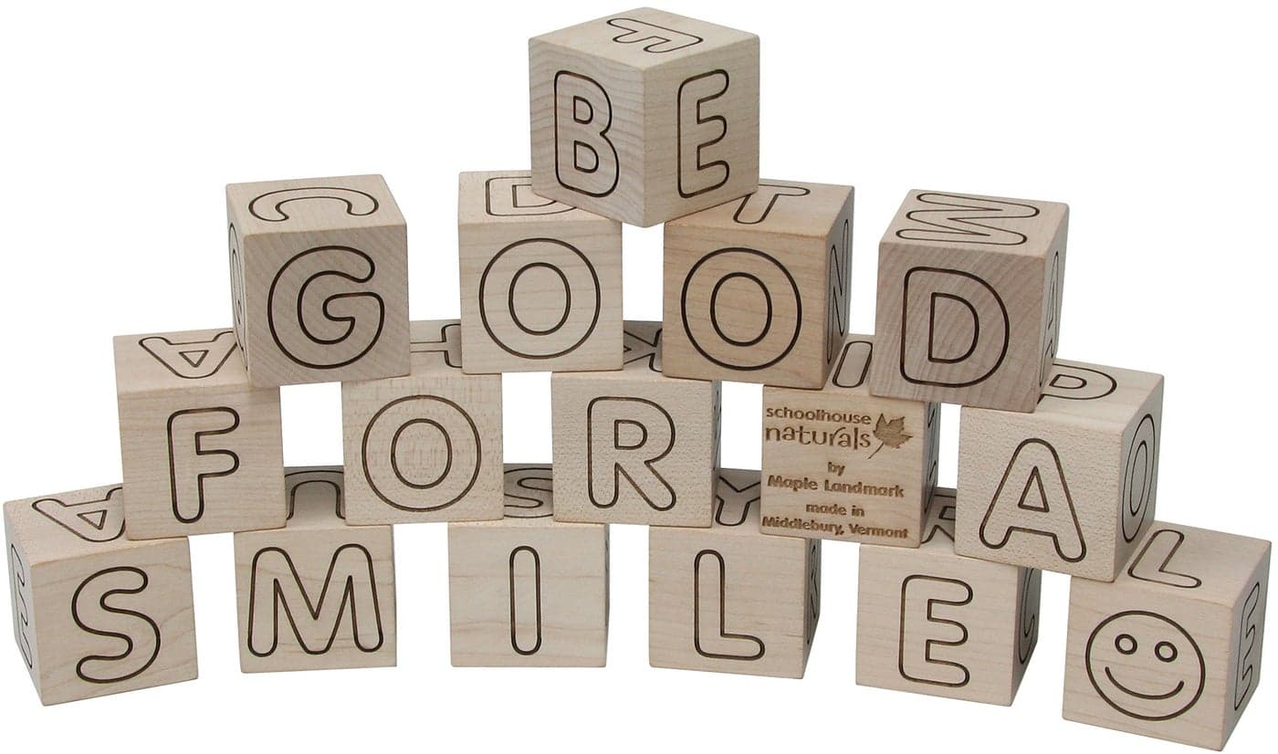 Simple Wooden Letter Blocks - Made in USA