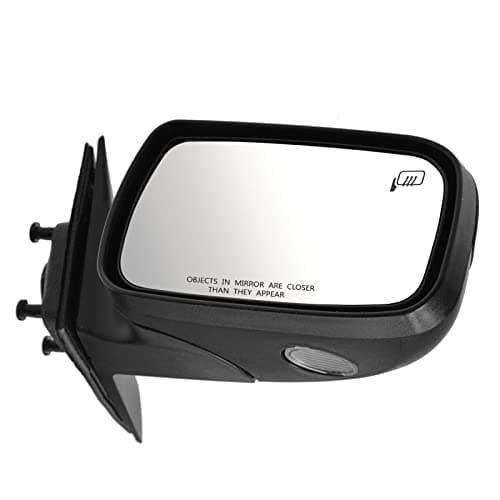 TRQ Right Mirror with Heat without Memory with Black Cover Passenger Side Compatible with 2008-2009 Ford Taurus Mercury Sable FO1321311