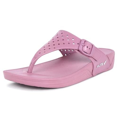 Flite Daily Use Slippers For Women - Home & Bathroom Slippers - All Day Wear Fl-430 (Tulip, 5), Pink