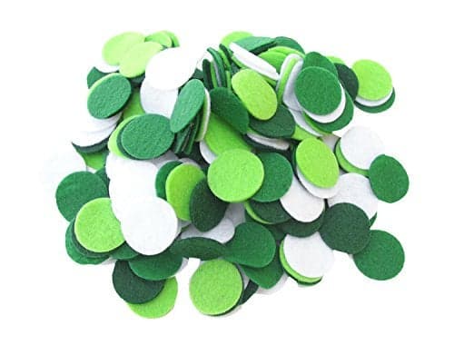 Playfully Ever After Green Dark Green Light Green White Craft Felt Circles 1 Inch 200pc