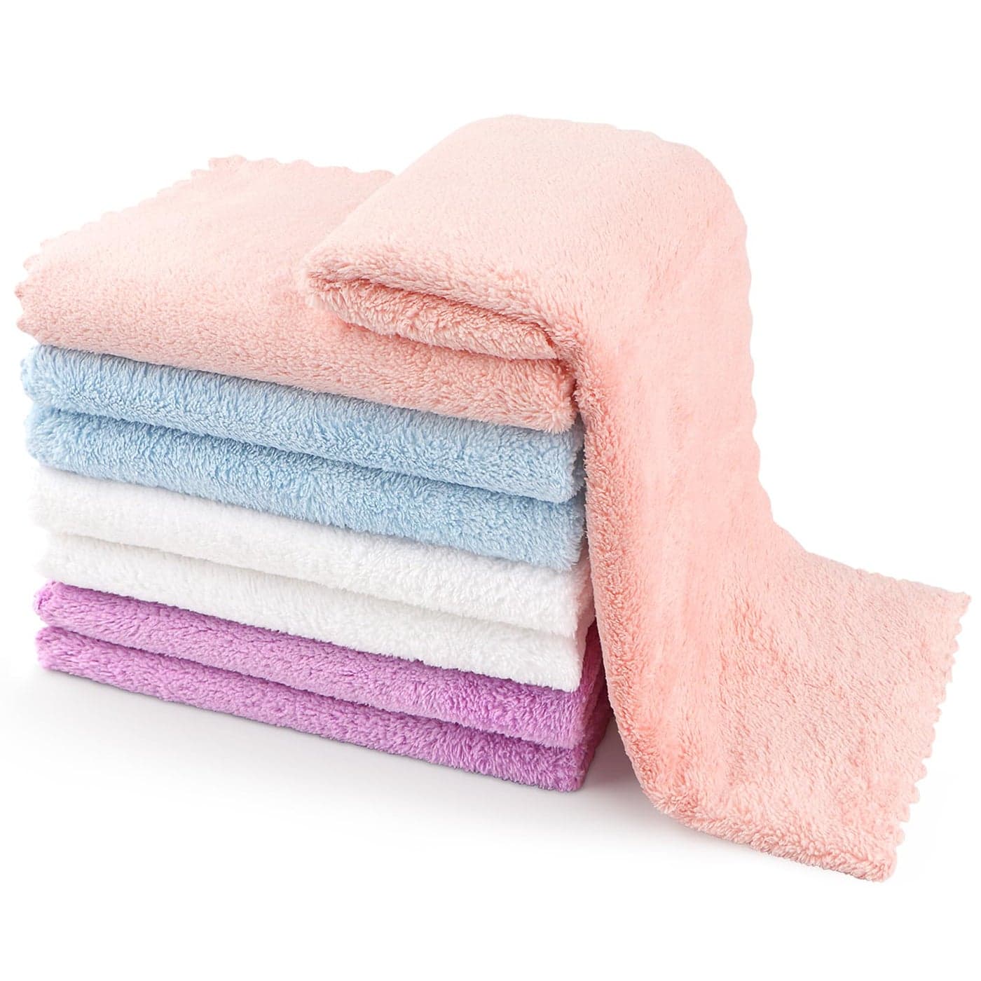 Orighty Burp Cloths for Baby Super Soft Highly Absorbent Coral Fleece 12 x 16 Inch Gentle Large Burp Rugs 8 Pack