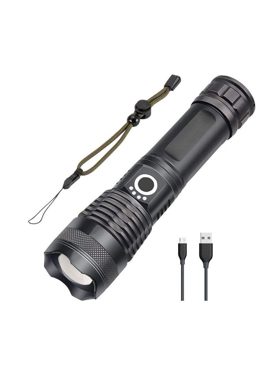 Rechargeable LED Torch, 10000 High Lumens Torch, 5 Modes Zoomable, Waterproof Torch for Camping, Outdoor Activities and Emergency