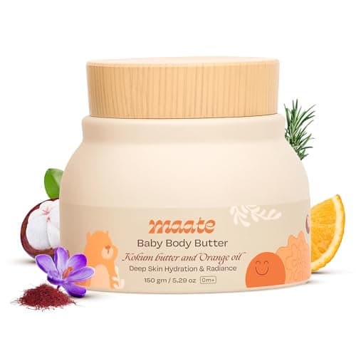 MAATE Baby Body Butter (150 gm) | Enriched with Pure Kokum Butter, Shea Butter, Orange & Saffron Oil | Baby Cream For Face, Skin & Body | Baby Body Butter For Kids 0-12 years | Baby Moisturizer Cream