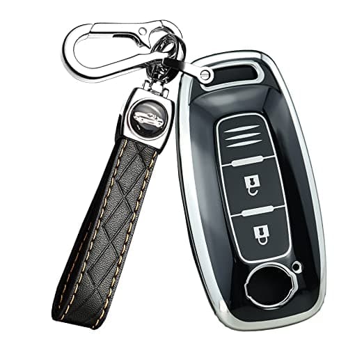ontto 3Button Key Cover Fit for Nissan 2023 Accessories Key Fob Case Soft TPU Key Shell for Pathfinder Kicks XTrail Rogue Black
