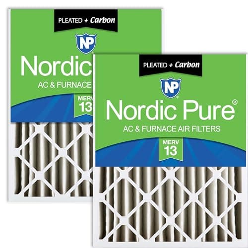 Nordic Pure 16x25x4 (15_1/2 x 24_1/2 x 3_5/8) Pleated Air Filters MERV 13 Plus Carbon 2 Pack