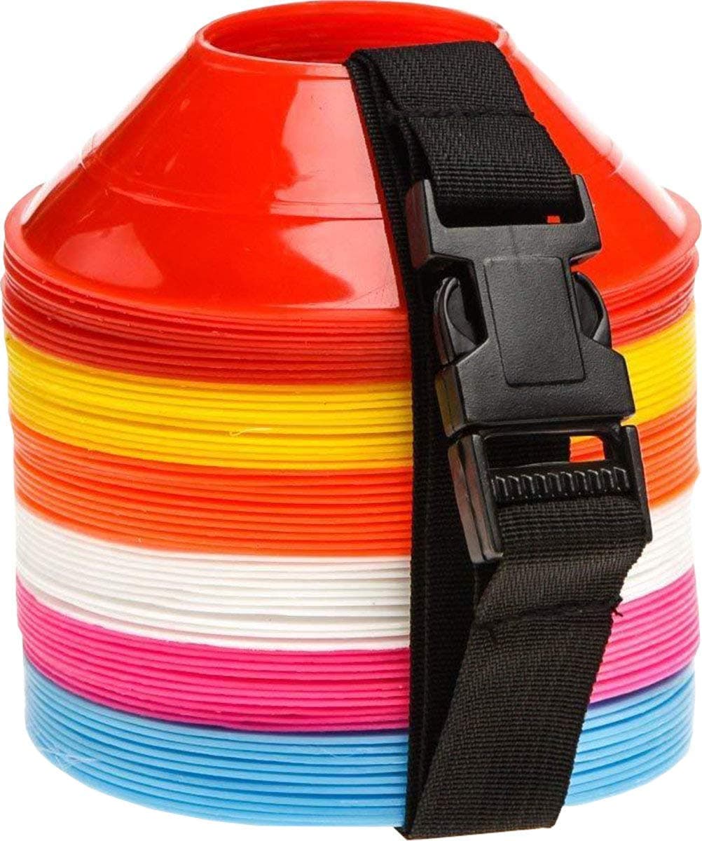Sportsgear US Mini Soccer Cones Small Disc Cone for Agility Drills Training Practice Football Soccer Athletics Field Markers with Shoulder Strap