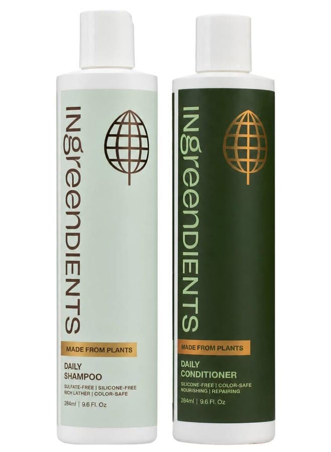 Non Toxic Vegan Shampoo and Conditioner with Organic Ingredients, Apple Cider Vinegar, Tea Tree Oil - Color Safe, Paraben & Gluten Free, Silicone & Sulfate Free, pH Balanced
