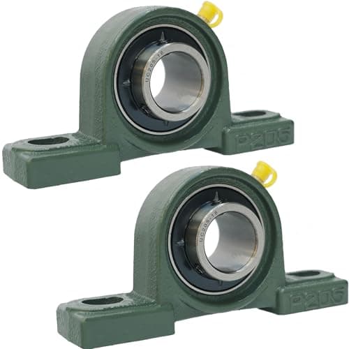 2 Pack UCP205-16 Pillow Block Mounted Ball Bearing - 1" Bore - Solid Cast Iron Base - Self Aligning