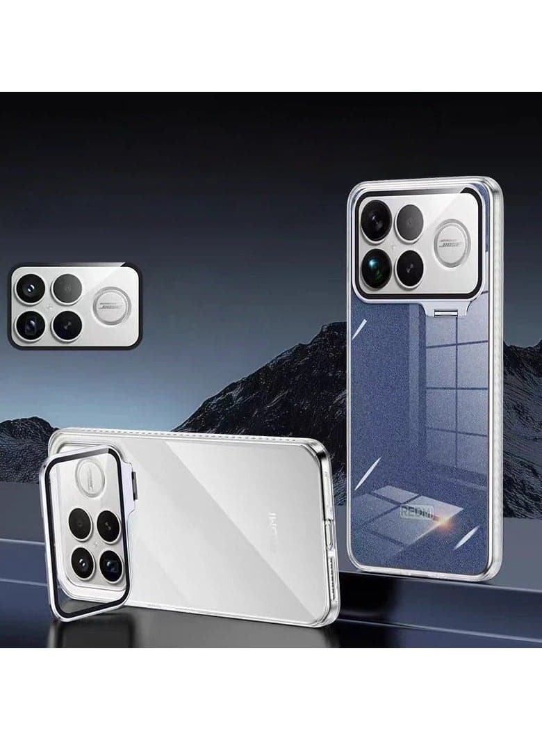 Transparent Protective Case for Redmi K90 Pro Max Crystal-clear scratch-resistant back cover Includes invisible camera lens cover holder and lens protection film Anti-yellowing and oil-resistant