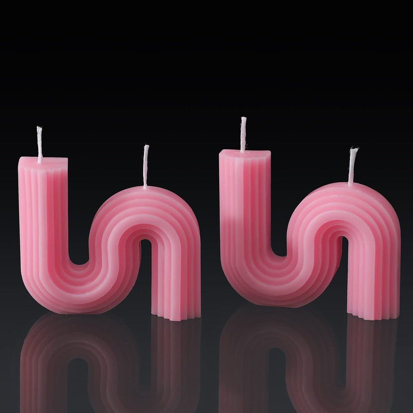Tondiamo 2 Pcs Aesthetic Candles Twist Shaped Aesthetic Candles Cool S Shape Minimalist Geometric Shaped Soy Wax Scented Art Decorative Handmade for Wedding Birthday GiftLight Pink