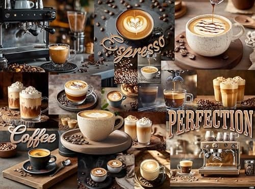 Prime Time Puzzles 1000 Piece Collage Jigsaw Puzzle for Adults Coffee Latte Espresso Collage Challenging Puzzle Perfect for Game Nights 1000 Piece for Adults 20x27 inches Mocha Medley