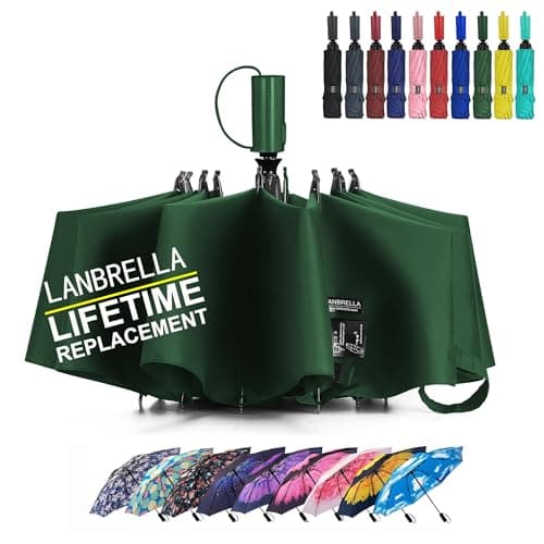 LANBRELLA Umbrella Compact Inverted Folding Umbrellas Auto Open Auto Close - C2.8 Dark Green