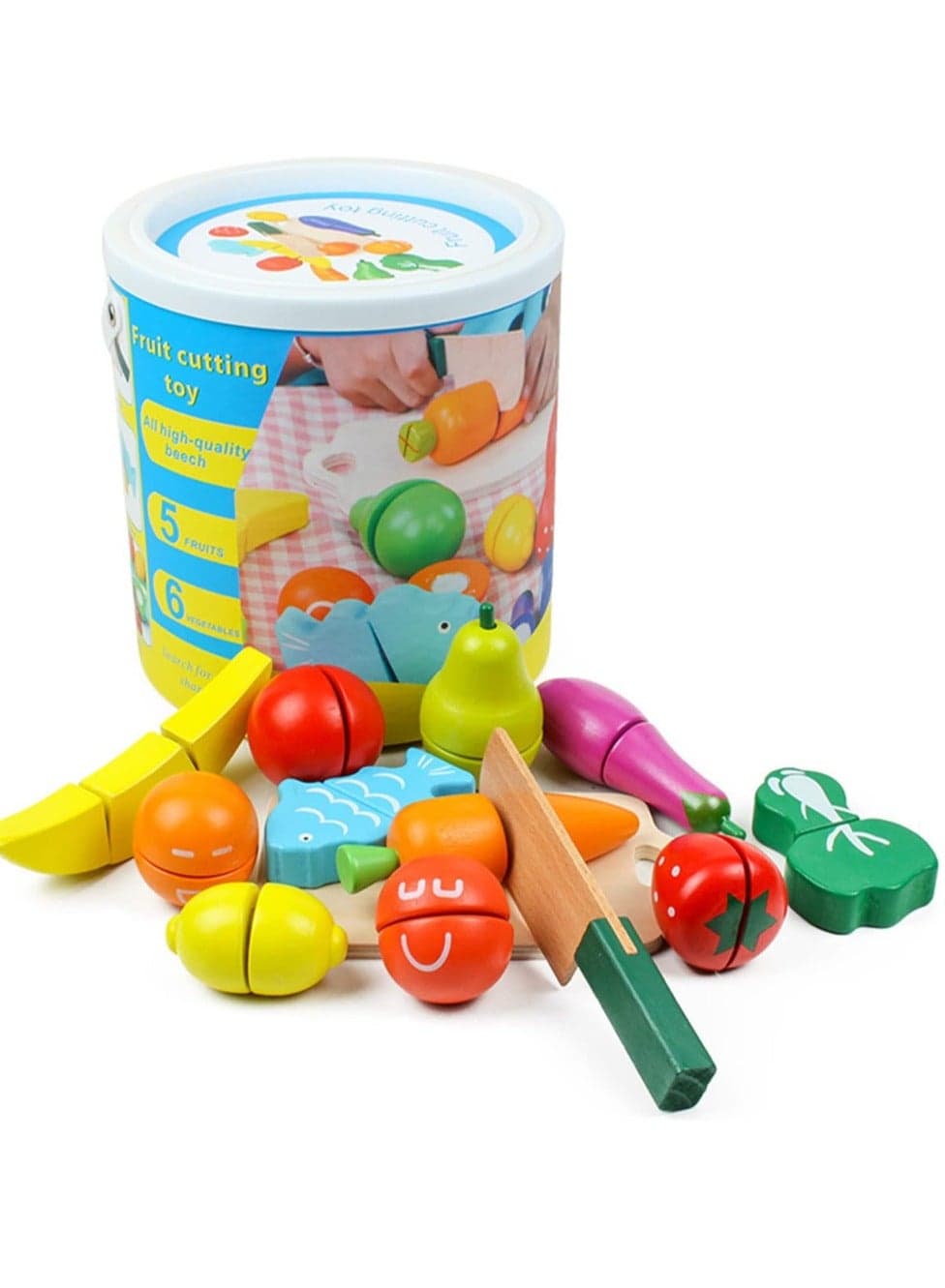 Food for Children Toy Food Sets Wooden Toys Vegetables and Fruits Cutting Set Wooden Kitchen Play Food Educational Toys