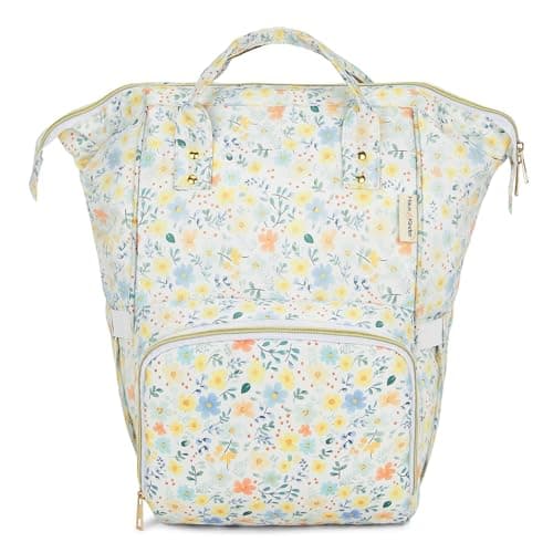 haus & kinder Chic Baby Diaper Bag for Mother for Travelling - Baby Diaper Bags for Mothers Carry | Water Resistant Baby Diaper Bag Backpack | Diaper Bag for New Born Baby 1Pc | 20L, Little Bloom