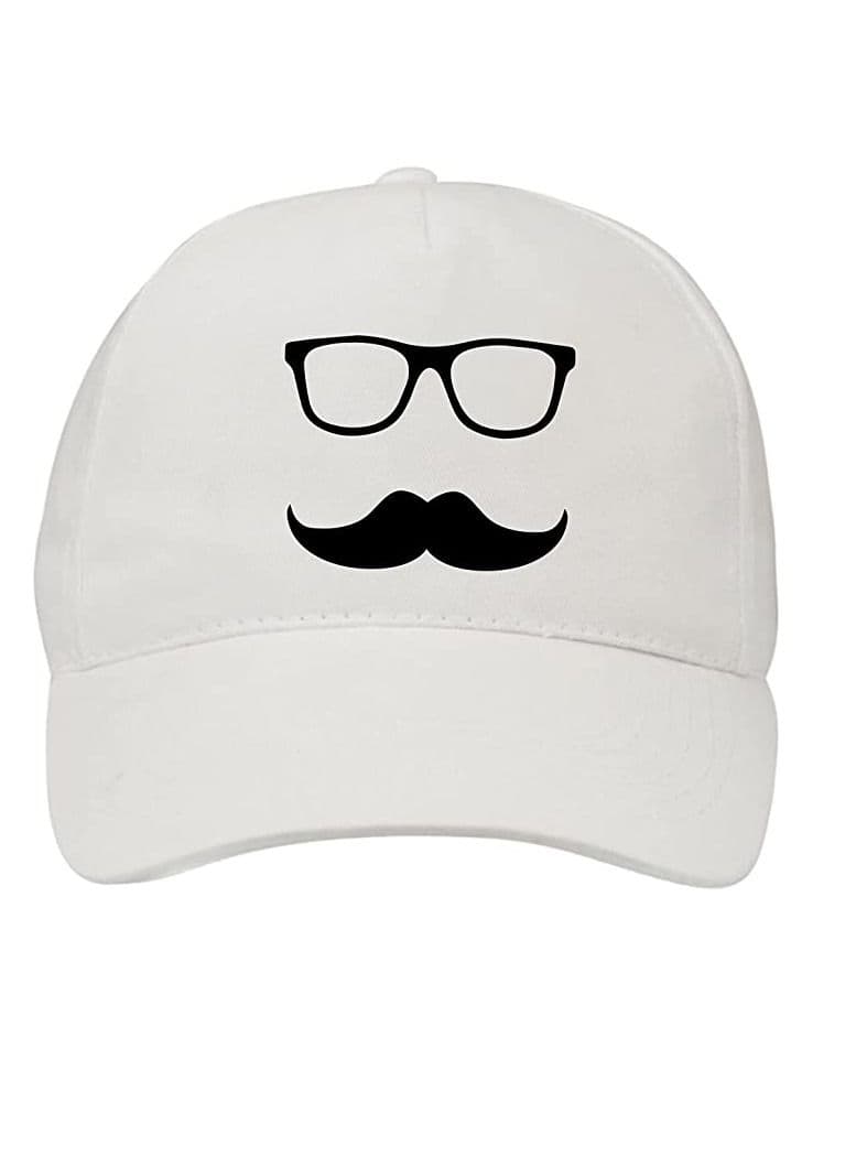 Moustache Caps For Movember, Mobro,Mens Health Awareness White