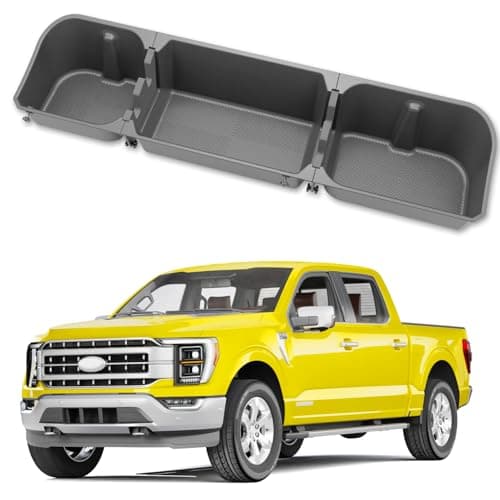 KINGGERI Under Seat Storage Boxes Compatible with 2015-2026 Ford F-150 F150 SuperCrew Cab, 2017-2026 Ford F-250 F-350 F-450 F-550 Super Duty, Upgraded Rear Under Back Seat Cargo Tool Box Organizer