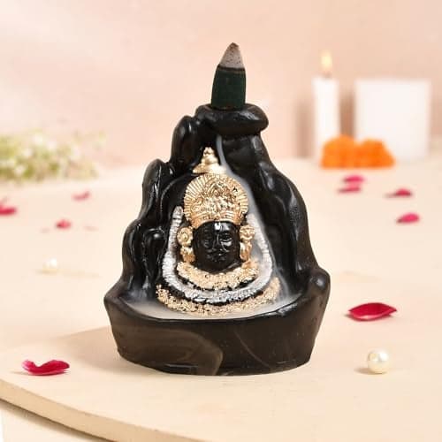 Craftam Khatu Shyam Ji Backflow Incense Holder Decorative Showpiece with 20 Backflow Cones