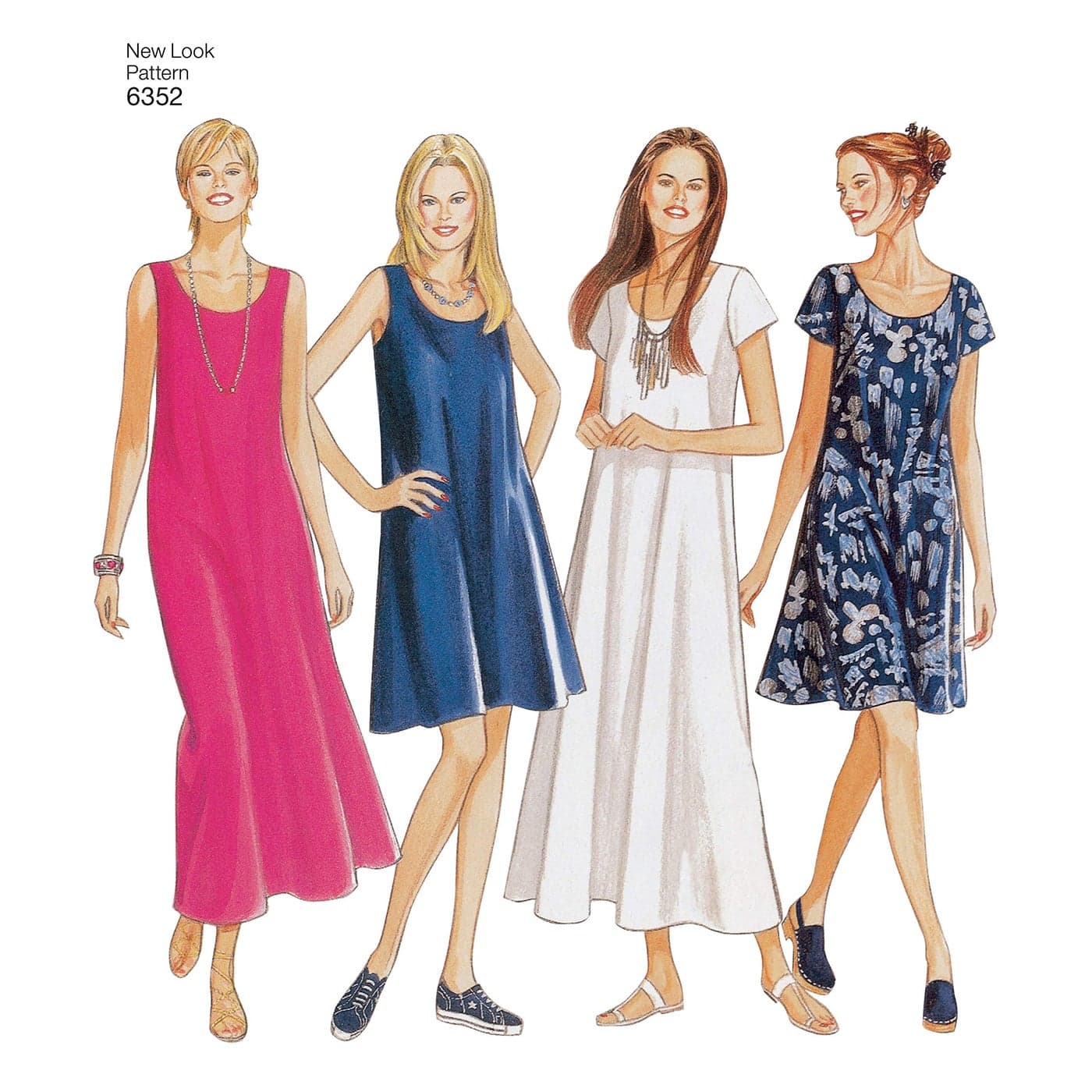 New Look Ladies Easy Sewing Pattern 6352 Dresses in 4 Variations