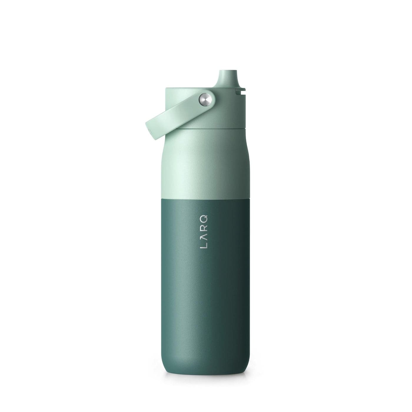 LARQ Bottle Swig Top 34oz - Insulated Stainless Steel Water Bottle With Built-In Silicone Handle | Thermos, BPA Free | Reusable Water Bottle for Sports, Gym, and Travel, Eucalyptus Green