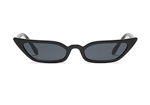 Freckles Mark 90s Vintage Retro Narrow Cat Eye Sunglasses for Women Small Fashion Sun Glasses (Red, 52)