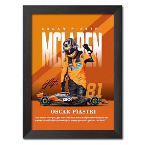 TenorArts Oscar Piastri Poster Mclaren F1 Car Posters Formula One Photo Frame Painting with Matt Finish Black Texture (12 inches x 9inches)