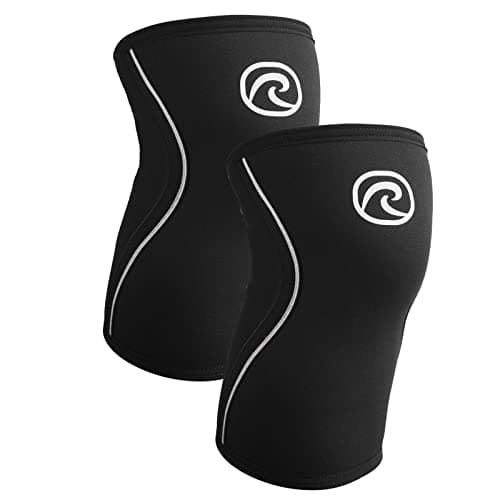 Rehband RX Knee Support for Strength Training & Fitness - 7mm Neoprene Knee Sleeve, Flexible & Non-Slip, Knee Sleeve for Men & Women, Colour:Black - 1 Pair, Size:Small
