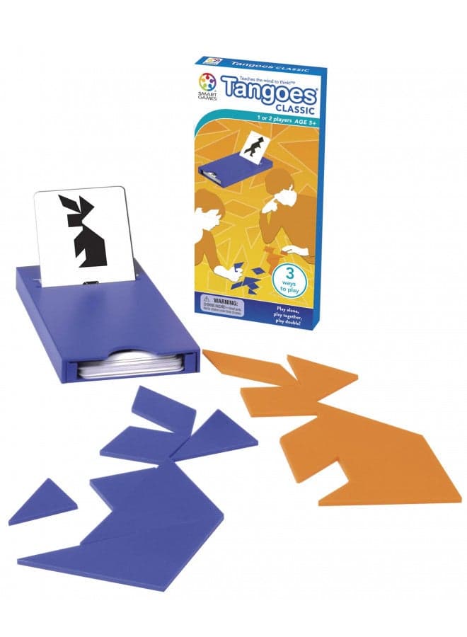 Tangoes Classic Tangram Travel Game with Portable Case Featuring 100 Challenges for Ages 7 - Adult