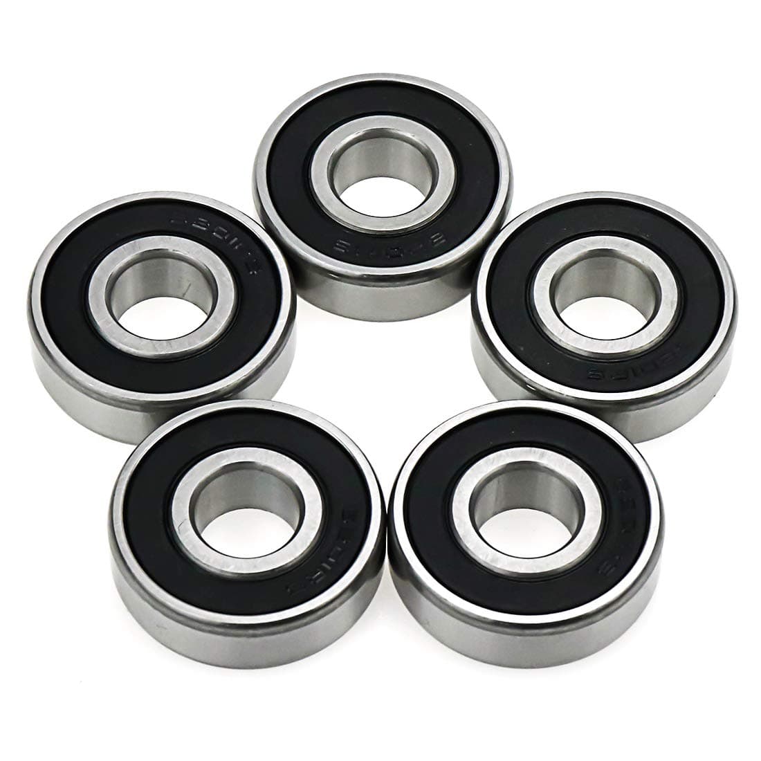 Rannb 6201RS Ball Bearing Double Sealed Deep Groove Bearing Steel 12mm x 32mm x 10mm- Pack of 5