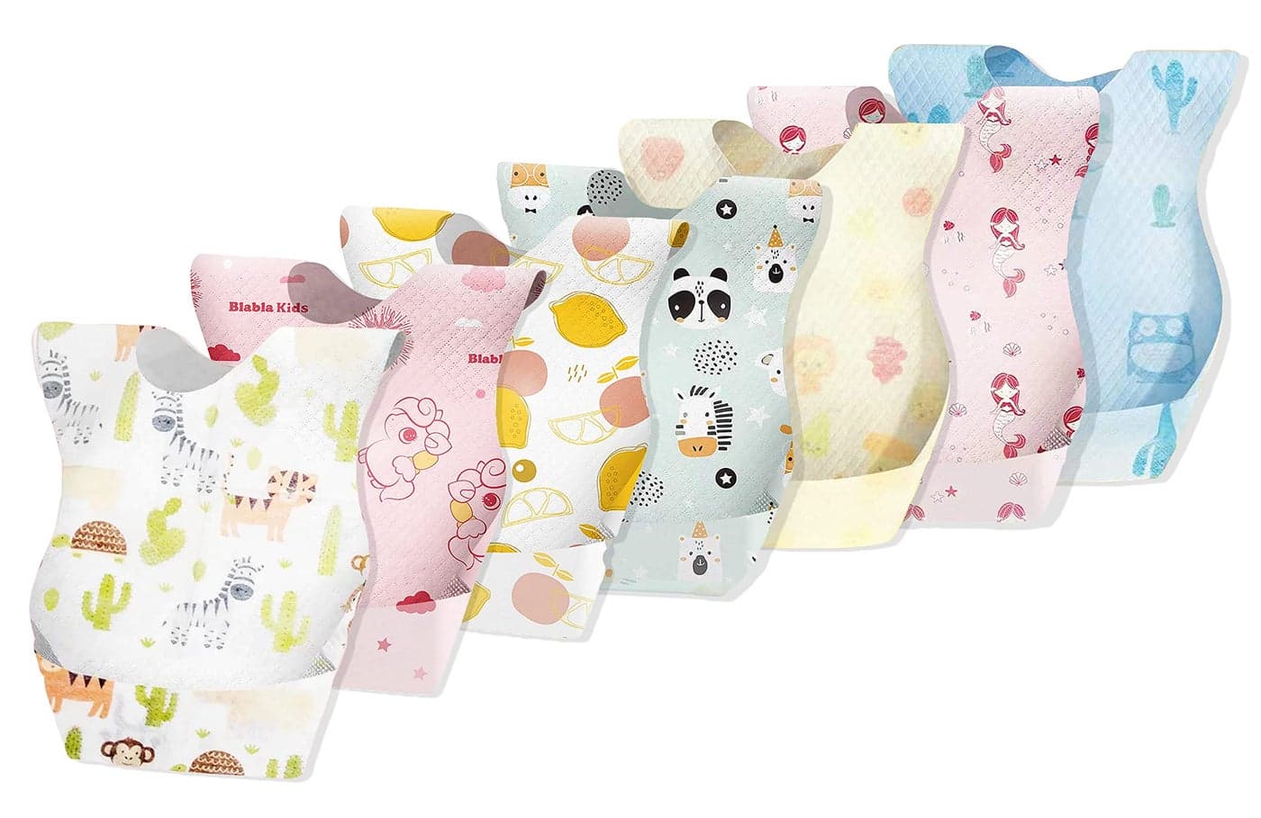 THE LITTLE LOOKERS Disposable Bibs / Use & Throw Baby Feeding Bibs/Apron for Feeding/ Burp/ Drool | Stick on Tape Closure | Travel & Eco-Friendly Baby Bibs for Newborns/ Infants/ Toddlers (Multi -Pack of 20)