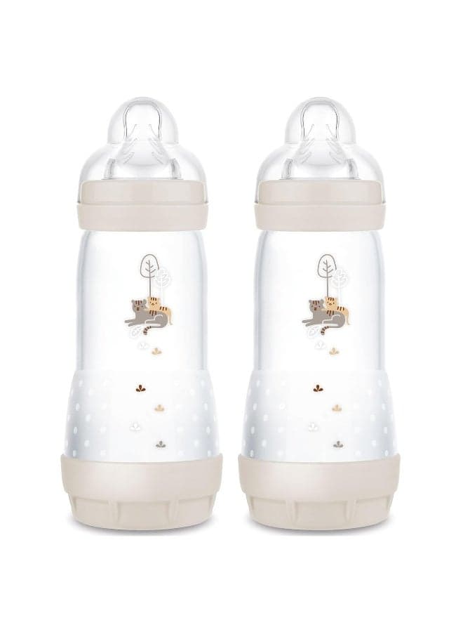 MAM 11oz Easy Start Anti-Colic Baby Bottles, Fast Flow, Breastfeeding-Like Silicone Nipple, Reduces Colic, Gas, & Reflux, Easy-to-Clean, BPA-Free, 4 Plus Months