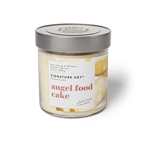 Signature Soy Lidded Angel Food Cake Scented Candle, Large Jar