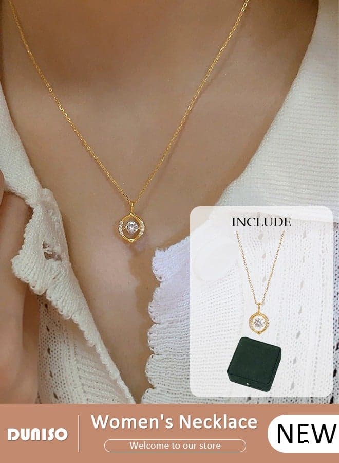 Pendant Necklace For Women and Girls,Silver Electroplating 14K Hollow Out Gold Necklace,Trendy Fashion Accessories with a Unique Minimalist Vibe Fashion Jewelry Dress Accessories, for Women Girls Birthday Anniversary Jewelry Gift