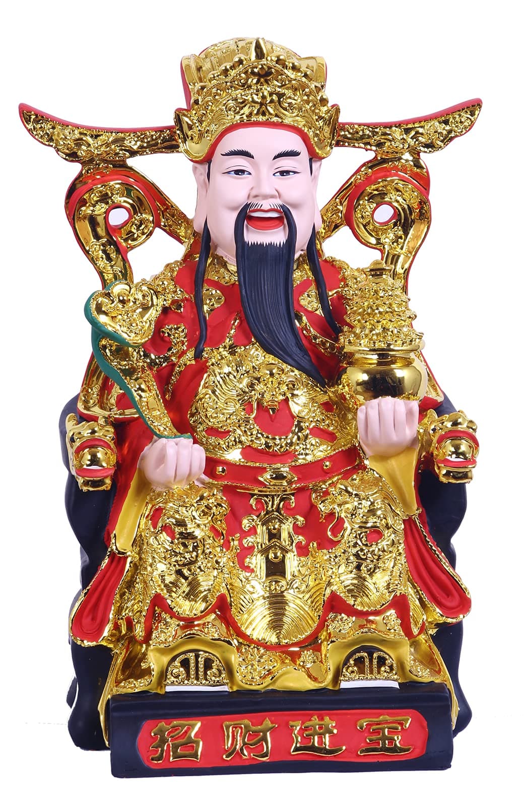 ART PARK Top Resin CAI Shen Statue Caishen Statue God of Wealth and Fortune Caishen Figurines Sculpture Tsai Shen Yeh Feng Shui Gifts DecorFeng Shui StatueChinese New Year Gift