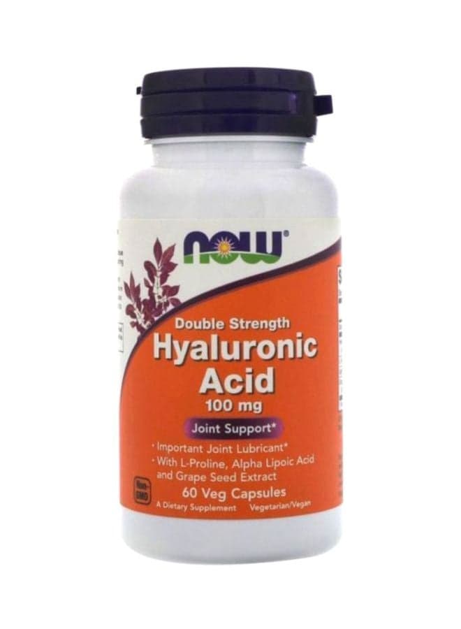 Double Strength Hyaluronic Acid Dietary Supplement 100 mg - 60 Veg Capsules