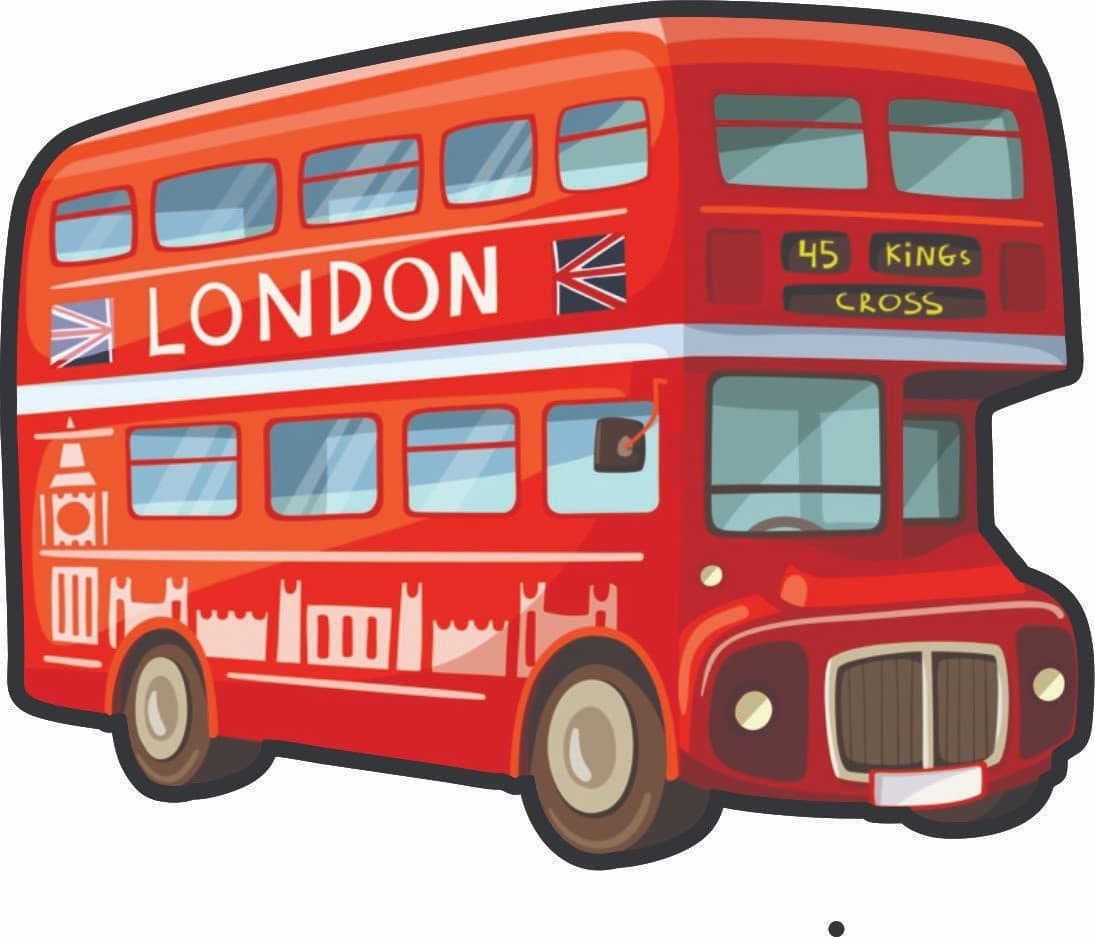 Skywalk Souvenir London Bus Wooden Fridge Magnet (Multicolor)