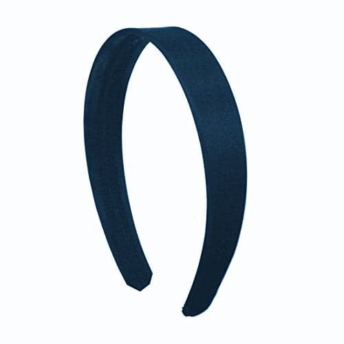 Motique Accessories Navy Blue 1 Inch Satin Hard Headband for women and Girls