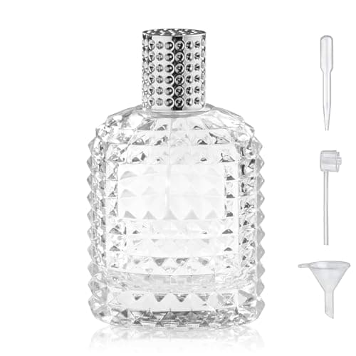 Yerpkefey 100ml34 Oz Glass Spray Bottle Perfume AtomizerEmpty Travel Refillable Perfume Spray Bottle with 3 Kinds of Dispenser A1