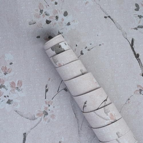 ROSASTELLA Self Adhesive Decorative Peel Stick Waterproof Beige Cherry Wallpaper Wall Decor Removable Wall Paper for Living Room Hall Decoration PVC Vinyl DIY Contact Paper 45x304cm