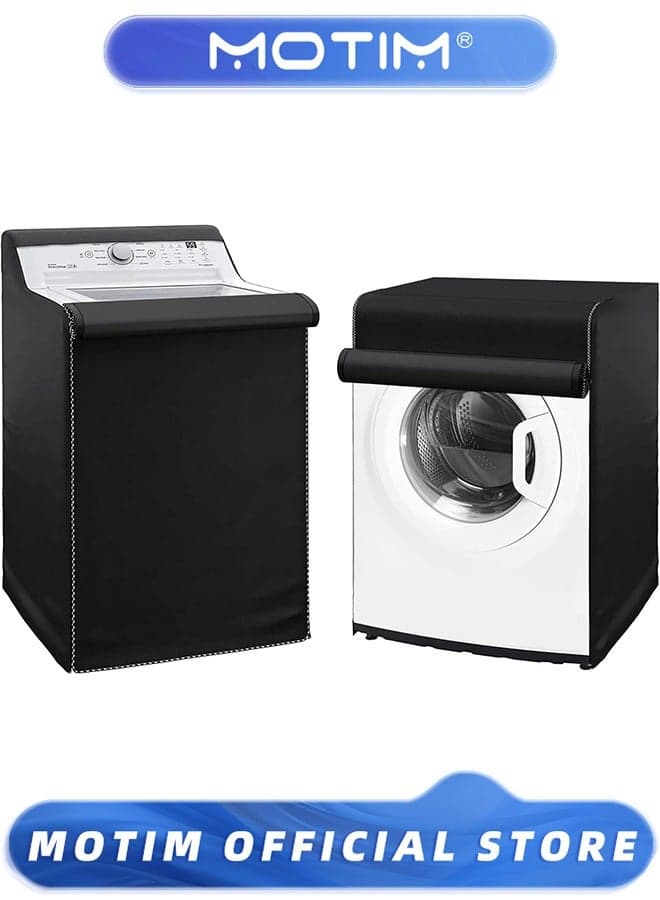Washing Machine Covers with Laundry Bag Perfect For Top-load and Front-load Washer/Dryer - Premium Outdoor Protection For Most Washer Dryer Cover (Black)