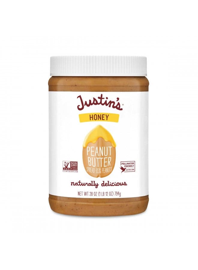 JUSTINS No Stir, Gluten-Free, Honey Peanut Butter, 28 oz Jar
