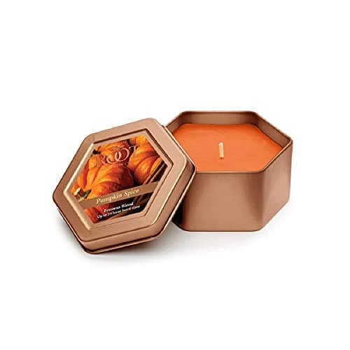 Root Candles Fall Scented Candles in Travel Tin 24-Hour Honeycomb Traveler Handcrafted Beeswax Blend Candle, 4-Ounce, Pumpkin Spice