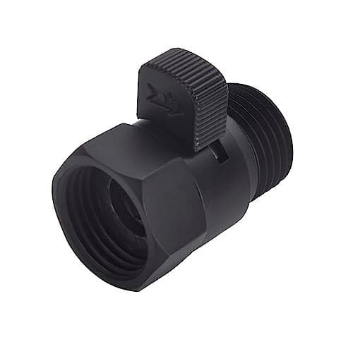 Matte Black Water Flow Control Valve, 1/2" Shower Head Flow Control Brass Shut Off Valve for Handheld, Water Pressure Regulator Replacement for Shower System