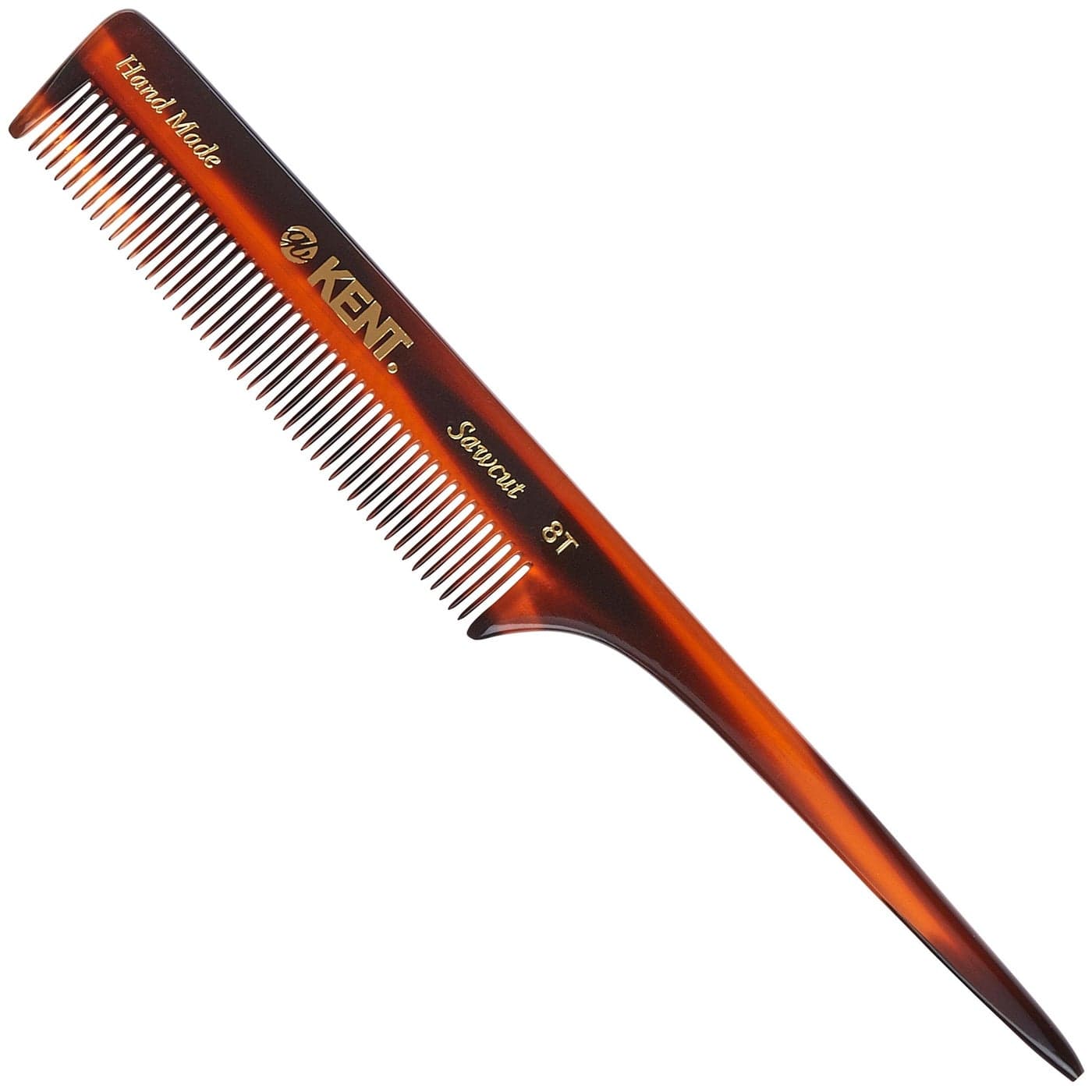 Kent 8T Rat Tail Combs Teasing Comb for Hair Styling and Sectioning Handmade Fine Tooth Comb Parting Combs for Braiding Hair and Styling for Women Saw Cut and Hand Polished Made in England